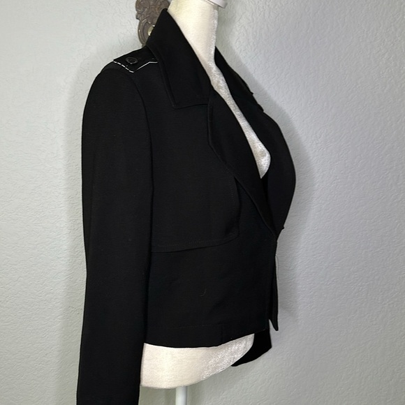 Tahari Women’s Open Front Cropped Trench -style Black 12P - Picture 5 of 10